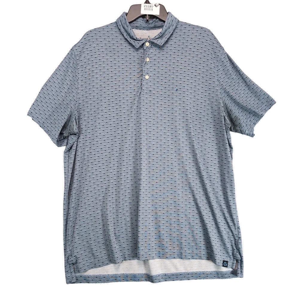Tailor Vintage Blue Wave Performance Polo Shirt Men's XL Golf Resort Lightweight